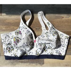 CACIQUE Unlined Full Coverage No Wire 48DDD White Blue Floral